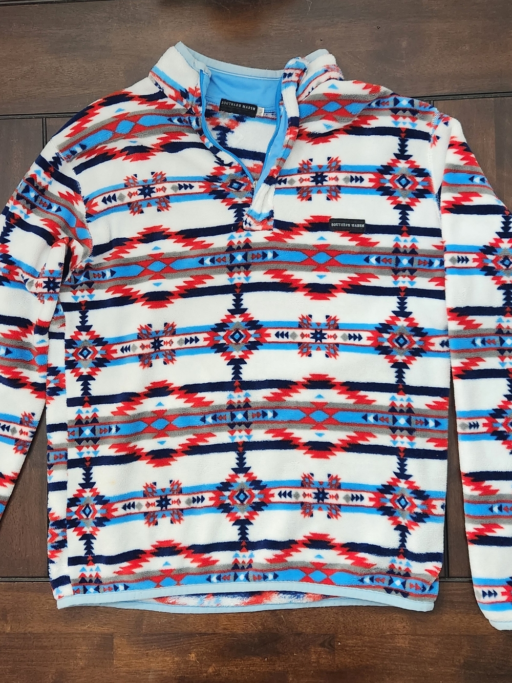 Southern Marsh Red Blue White Southwestern Fleece